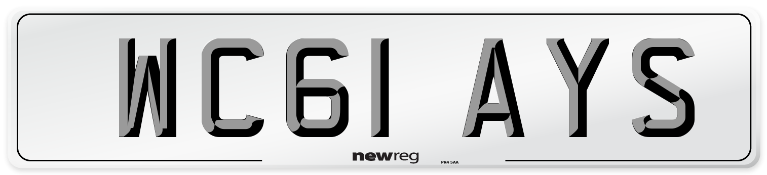 WC61 AYS Number Plate from New Reg